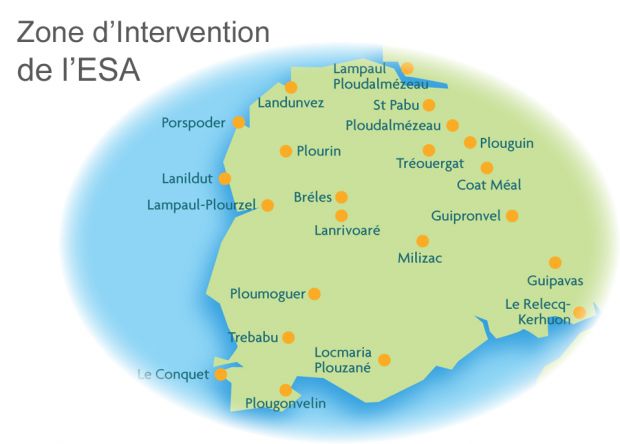 Zone d'intervention de l'ESA